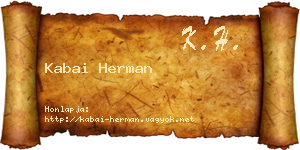 Kabai Herman névjegykártya