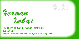 herman kabai business card